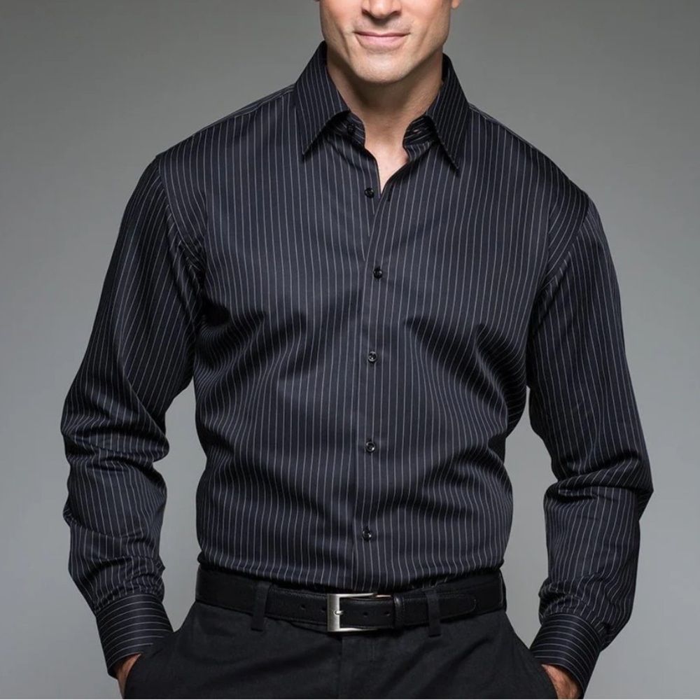 NWT BEN SHERMAN Dark Striped Shirt